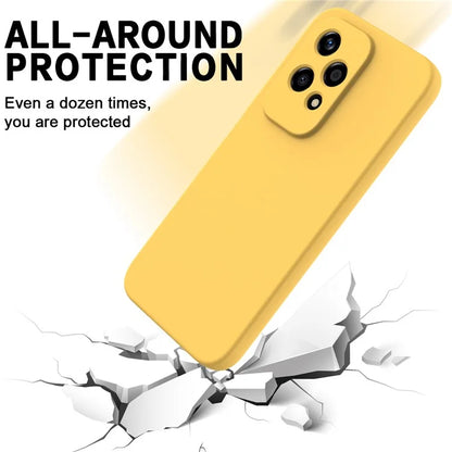 For Honor 200 Lite Case with Strap Liquid Silicone Phone Cover Camera Protection