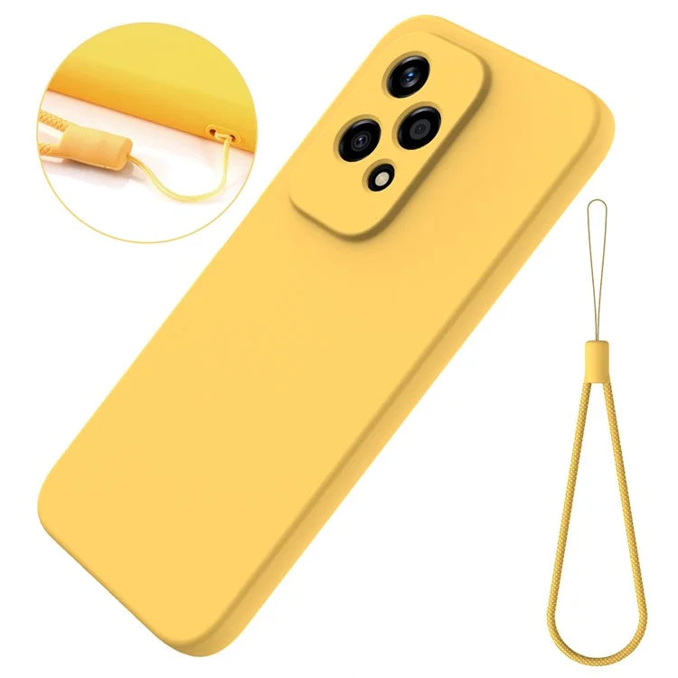 For Honor 200 Lite Case with Strap Liquid Silicone Phone Cover Camera Protection