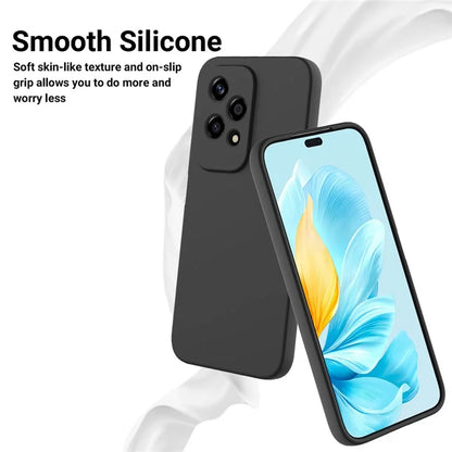 For Honor 200 Lite Case with Strap Liquid Silicone Phone Cover Camera Protection