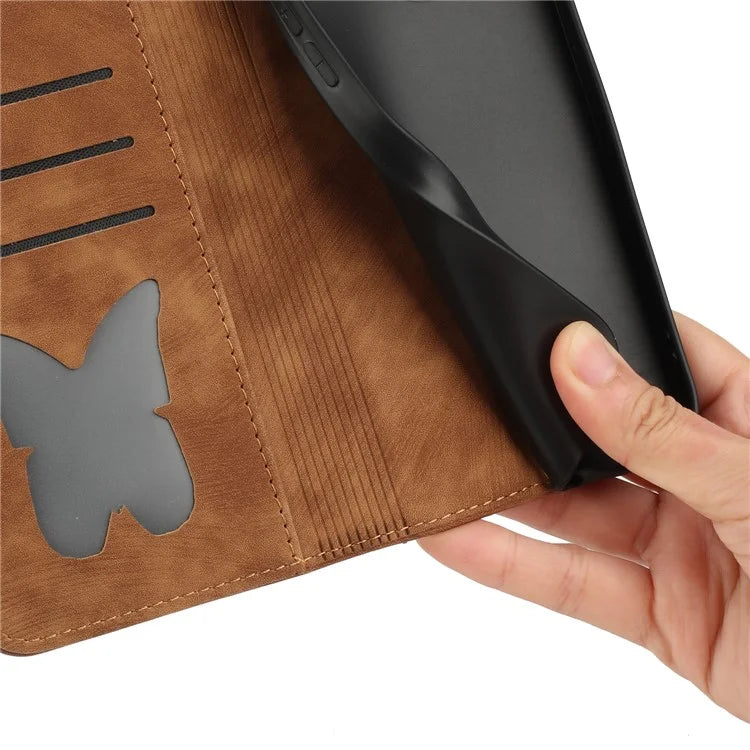 For Xiaomi Redmi Note 13 Pro 5G / Poco X6 5G Case Butterfly Cat Imprinted Leather Flip Phone Cover