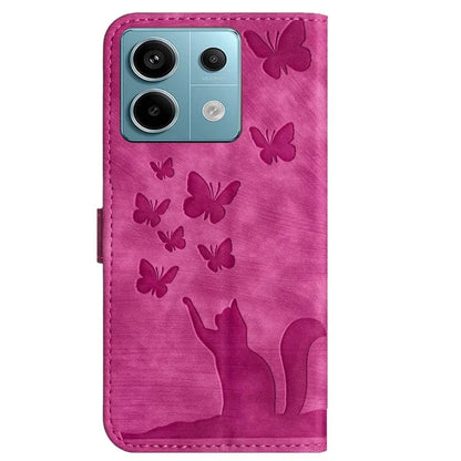 For Xiaomi Redmi Note 13 Pro 5G / Poco X6 5G Case Butterfly Cat Imprinted Leather Flip Phone Cover