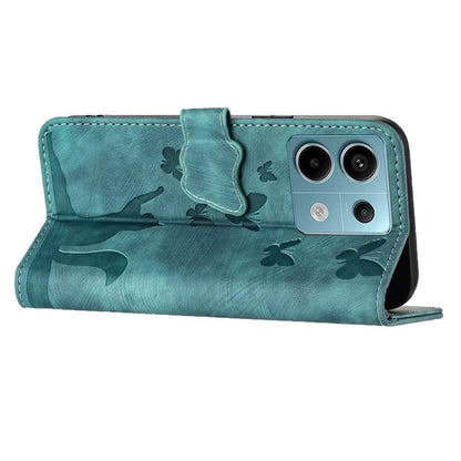 For Xiaomi Redmi Note 13 Pro 5G / Poco X6 5G Case Butterfly Cat Imprinted Leather Flip Phone Cover