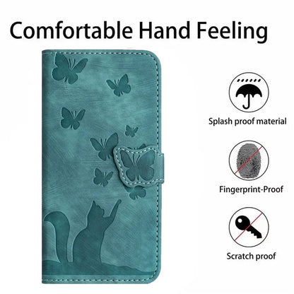 For Xiaomi Redmi Note 13 Pro 5G / Poco X6 5G Case Butterfly Cat Imprinted Leather Flip Phone Cover