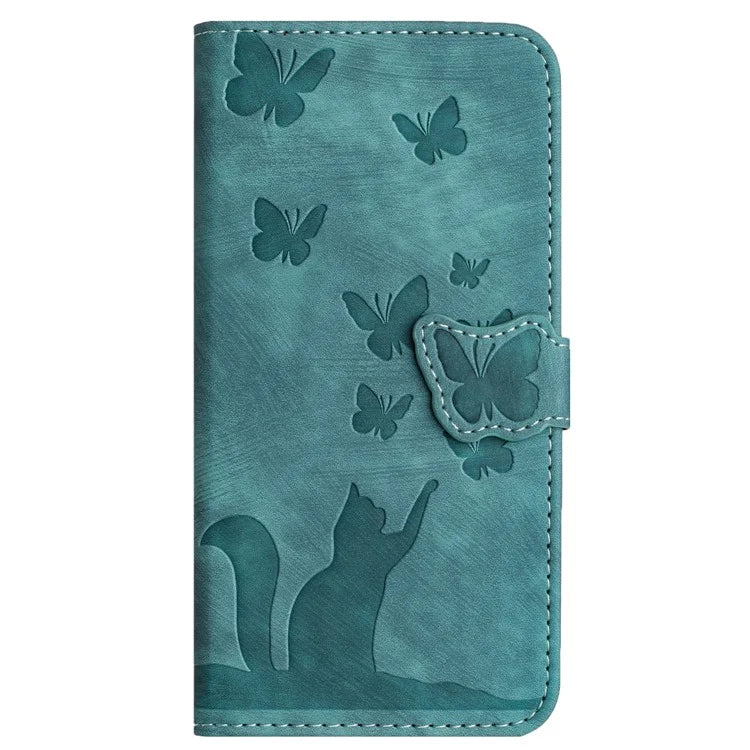 For Xiaomi Redmi Note 13 Pro 5G / Poco X6 5G Case Butterfly Cat Imprinted Leather Flip Phone Cover