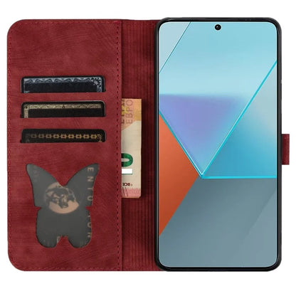 For Xiaomi Redmi Note 13 Pro 5G / Poco X6 5G Case Butterfly Cat Imprinted Leather Flip Phone Cover
