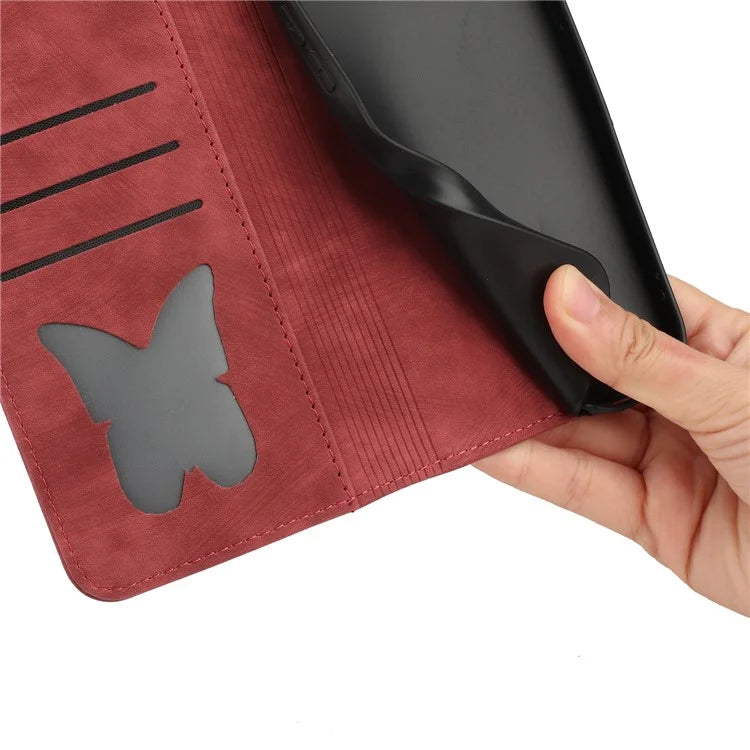 For Xiaomi Redmi Note 13 Pro 5G / Poco X6 5G Case Butterfly Cat Imprinted Leather Flip Phone Cover