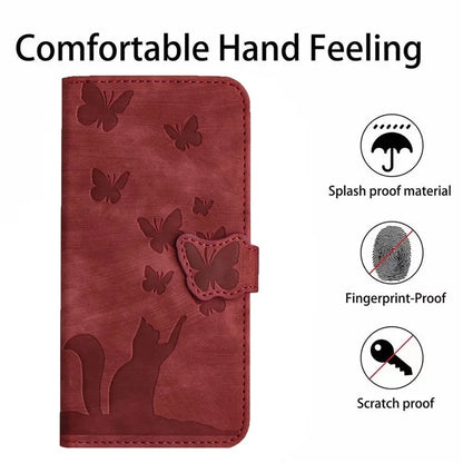 For Xiaomi Redmi Note 13 Pro 5G / Poco X6 5G Case Butterfly Cat Imprinted Leather Flip Phone Cover