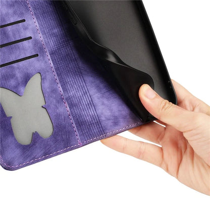 For Xiaomi Redmi Note 13 Pro 5G / Poco X6 5G Case Butterfly Cat Imprinted Leather Flip Phone Cover
