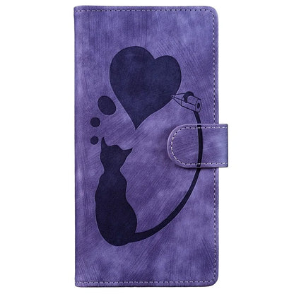For Xiaomi Redmi Note 13 Pro 5G / Poco X6 5G Case Cat Love Heart Imprinted Flip Leather Phone Cover
