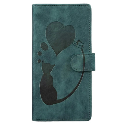 For Xiaomi Redmi Note 13 Pro 5G / Poco X6 5G Case Cat Love Heart Imprinted Flip Leather Phone Cover