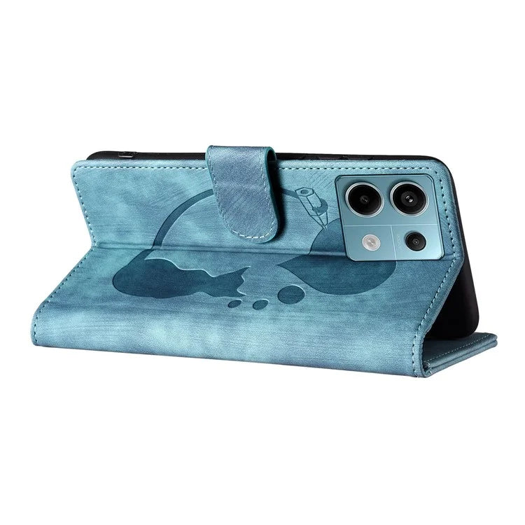For Xiaomi Redmi Note 13 Pro 5G / Poco X6 5G Case Cat Love Heart Imprinted Flip Leather Phone Cover