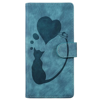 For Xiaomi Redmi Note 13 Pro 5G / Poco X6 5G Case Cat Love Heart Imprinted Flip Leather Phone Cover