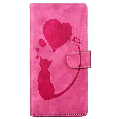 For Xiaomi Redmi Note 13 Pro 5G / Poco X6 5G Case Cat Love Heart Imprinted Flip Leather Phone Cover