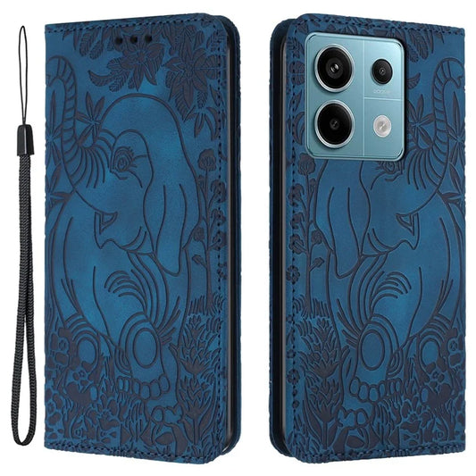 For Xiaomi Redmi Note 13 Pro 5G / Poco X6 5G Case Elephant Pattern Leather Phone Cover