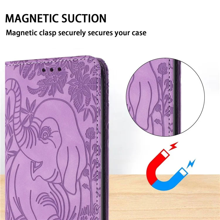 For Xiaomi Redmi Note 13 Pro 5G / Poco X6 5G Case Elephant Pattern Leather Phone Cover