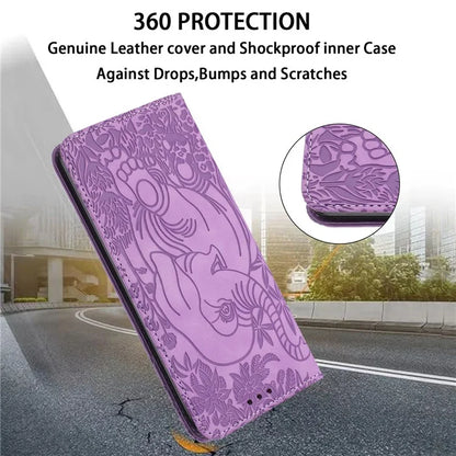 For Xiaomi Redmi Note 13 Pro 5G / Poco X6 5G Case Elephant Pattern Leather Phone Cover