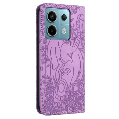 For Xiaomi Redmi Note 13 Pro 5G / Poco X6 5G Case Elephant Pattern Leather Phone Cover