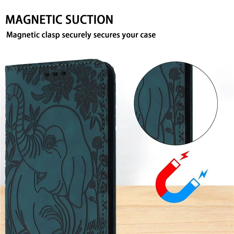 For Xiaomi Redmi Note 13 Pro 5G / Poco X6 5G Case Elephant Pattern Leather Phone Cover