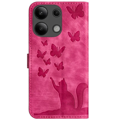 For Xiaomi Redmi Note 13 4G Case PU Leather Phone Cover Butterfly Cat Pattern