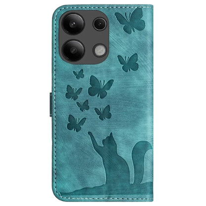 For Xiaomi Redmi Note 13 4G Case PU Leather Phone Cover Butterfly Cat Pattern