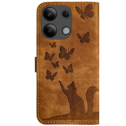 For Xiaomi Redmi Note 13 4G Case PU Leather Phone Cover Butterfly Cat Pattern