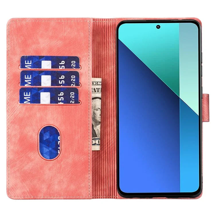 For Xiaomi Redmi Note 13 4G Case Love Heart Cat Leather Wallet Phone Cover