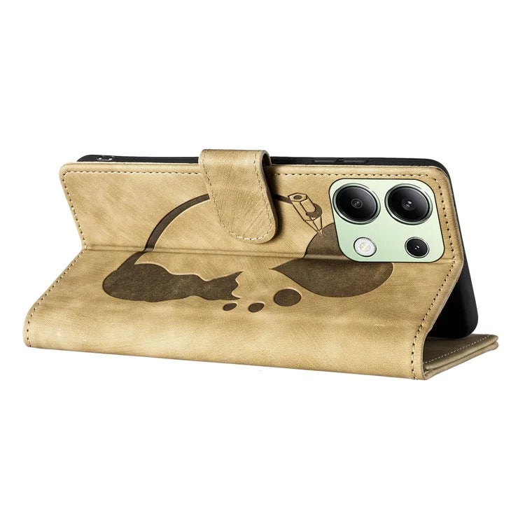 For Xiaomi Redmi Note 13 4G Case Love Heart Cat Leather Wallet Phone Cover