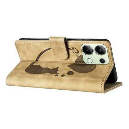 For Xiaomi Redmi Note 13 4G Case Love Heart Cat Leather Wallet Phone Cover