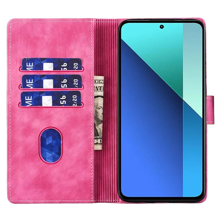 For Xiaomi Redmi Note 13 4G Case Love Heart Cat Leather Wallet Phone Cover