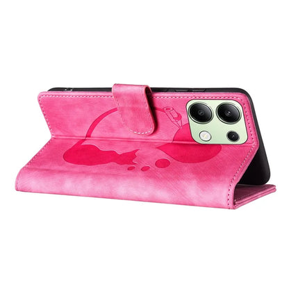 For Xiaomi Redmi Note 13 4G Case Love Heart Cat Leather Wallet Phone Cover