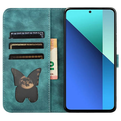 For Xiaomi Redmi Note 13 Pro 4G / Poco M6 Pro 4G Wallet Phone Case Butterfly Cat Imprint Leather Cover