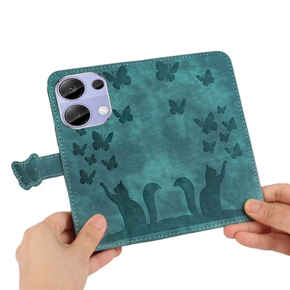 For Xiaomi Redmi Note 13 Pro 4G / Poco M6 Pro 4G Wallet Phone Case Butterfly Cat Imprint Leather Cover