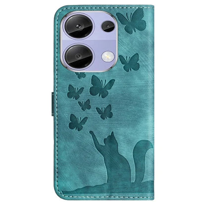 For Xiaomi Redmi Note 13 Pro 4G / Poco M6 Pro 4G Wallet Phone Case Butterfly Cat Imprint Leather Cover