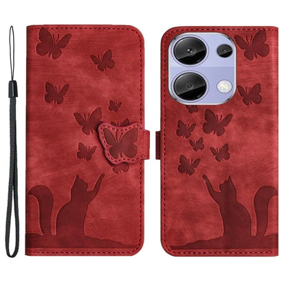 For Xiaomi Redmi Note 13 Pro 4G / Poco M6 Pro 4G Wallet Phone Case Butterfly Cat Imprint Leather Cover