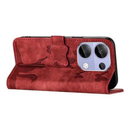 For Xiaomi Redmi Note 13 Pro 4G / Poco M6 Pro 4G Wallet Phone Case Butterfly Cat Imprint Leather Cover