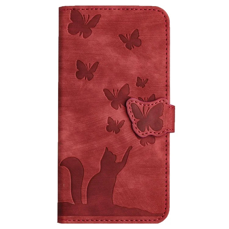 For Xiaomi Redmi Note 13 Pro 4G / Poco M6 Pro 4G Wallet Phone Case Butterfly Cat Imprint Leather Cover