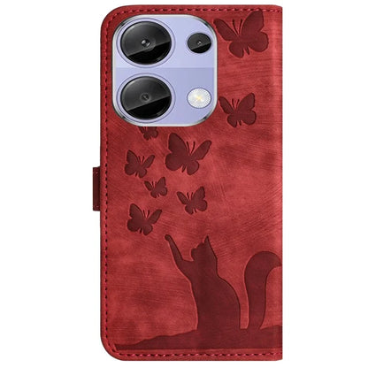 For Xiaomi Redmi Note 13 Pro 4G / Poco M6 Pro 4G Wallet Phone Case Butterfly Cat Imprint Leather Cover