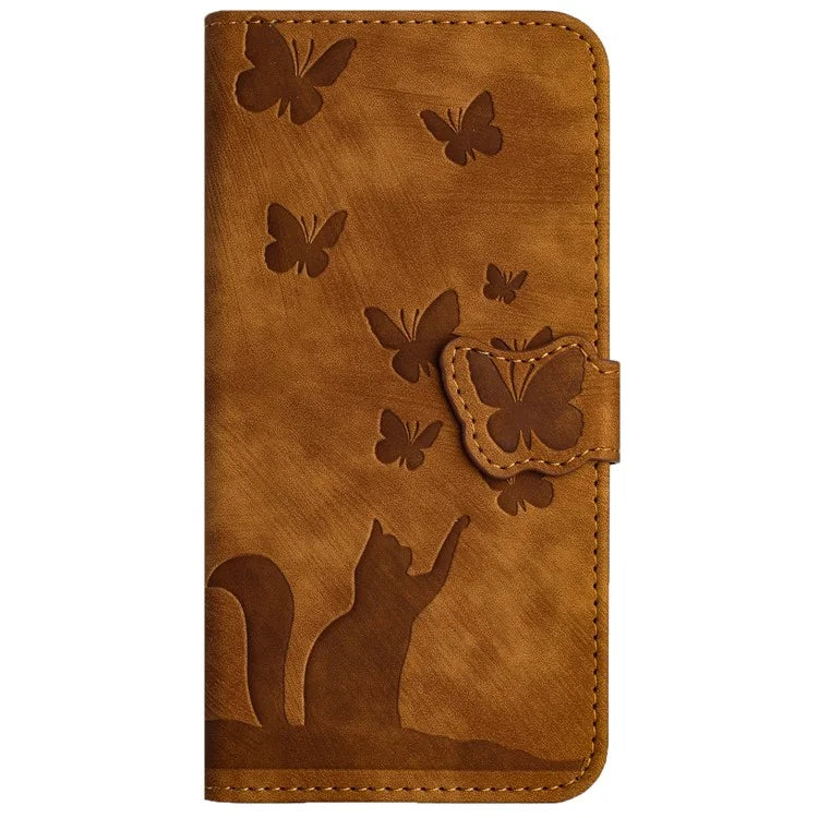 For Xiaomi Redmi Note 13 Pro 4G / Poco M6 Pro 4G Wallet Phone Case Butterfly Cat Imprint Leather Cover