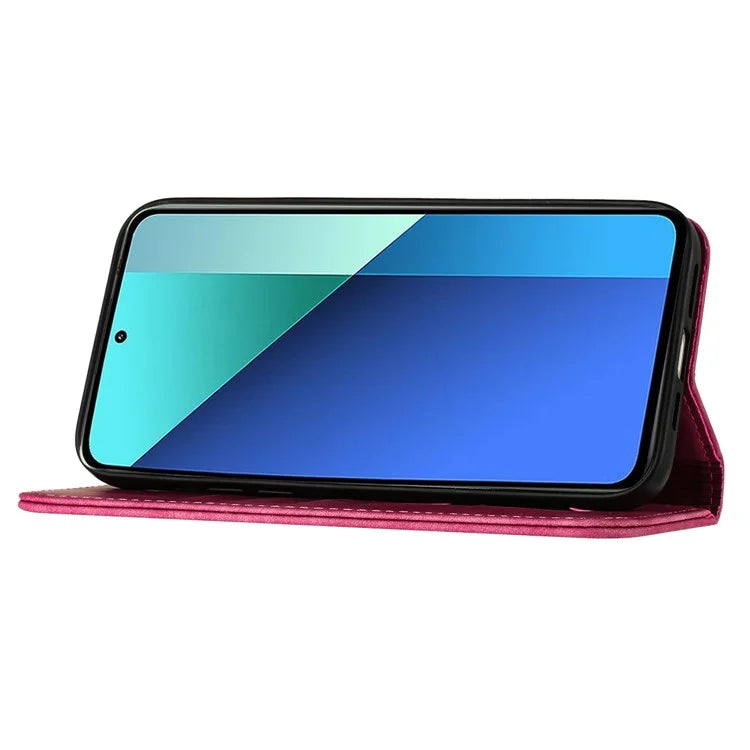 For Xiaomi Redmi Note 13 Pro 4G / Poco M6 Pro 4G Wallet Phone Case Butterfly Cat Imprint Leather Cover