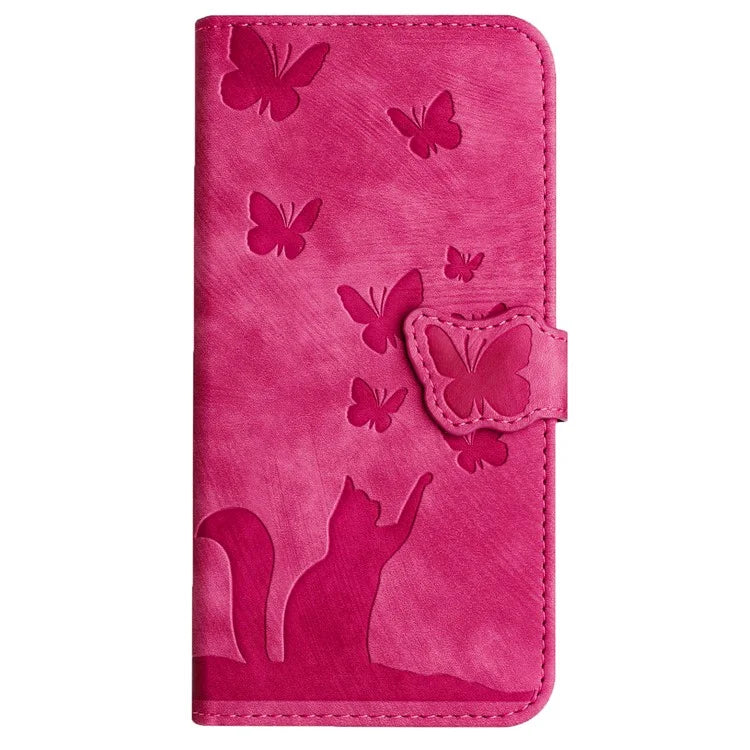 For Xiaomi Redmi Note 13 Pro 4G / Poco M6 Pro 4G Wallet Phone Case Butterfly Cat Imprint Leather Cover