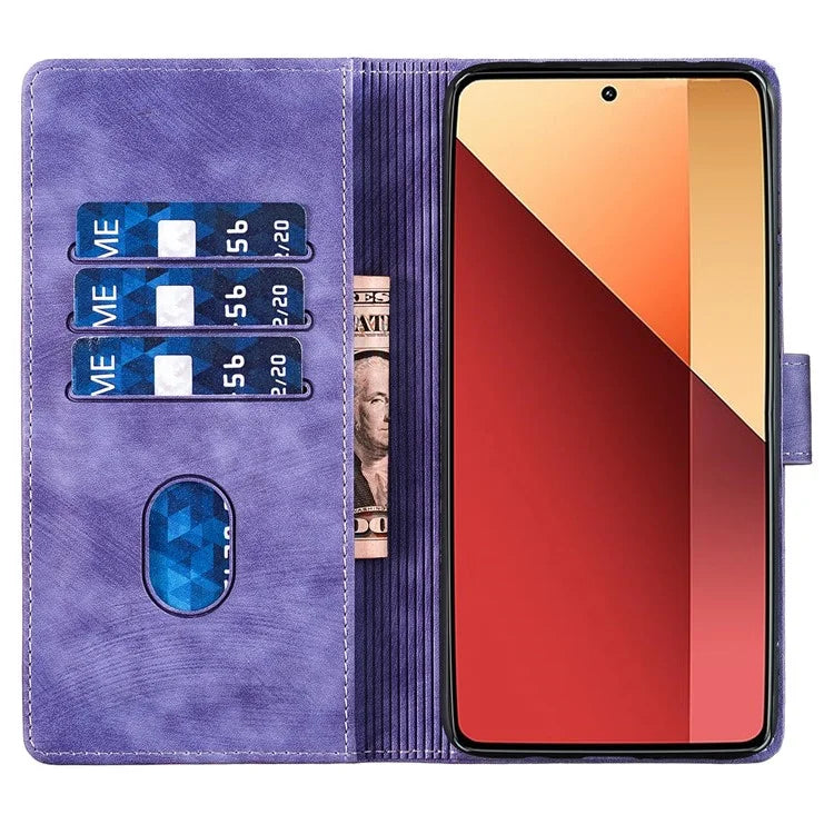 For Xiaomi Redmi Note 13 Pro 4G / Poco M6 Pro 4G Case Leather Imprinted Heart Cat Phone Cover