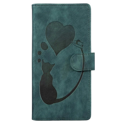 For Xiaomi Redmi Note 13 Pro 4G / Poco M6 Pro 4G Case Leather Imprinted Heart Cat Phone Cover