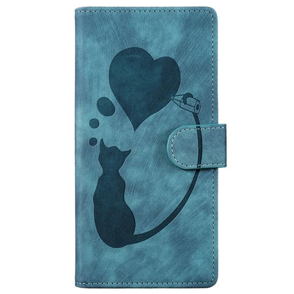 For Xiaomi Redmi Note 13 Pro 4G / Poco M6 Pro 4G Case Leather Imprinted Heart Cat Phone Cover