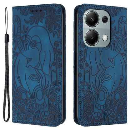 For Xiaomi Redmi Note 13 Pro 4G / Poco M6 Pro 4G Case Elephant Pattern Leather Phone Cover Magnetic Absorption