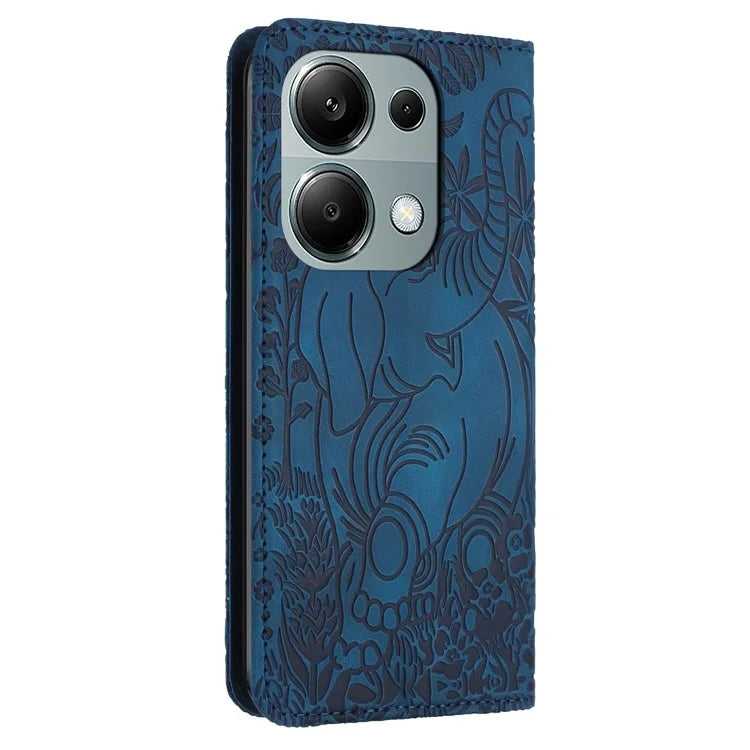 For Xiaomi Redmi Note 13 Pro 4G / Poco M6 Pro 4G Case Elephant Pattern Leather Phone Cover Magnetic Absorption