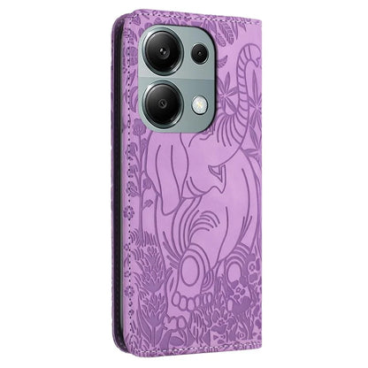 For Xiaomi Redmi Note 13 Pro 4G / Poco M6 Pro 4G Case Elephant Pattern Leather Phone Cover Magnetic Absorption
