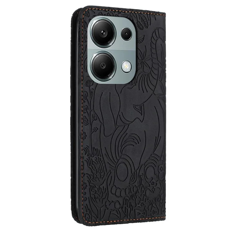 For Xiaomi Redmi Note 13 Pro 4G / Poco M6 Pro 4G Case Elephant Pattern Leather Phone Cover Magnetic Absorption