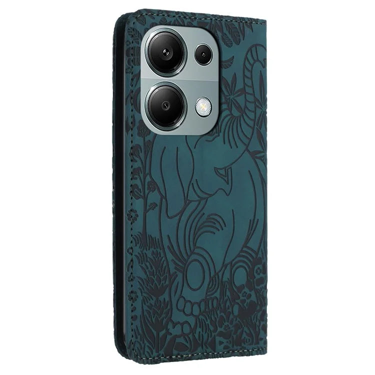 For Xiaomi Redmi Note 13 Pro 4G / Poco M6 Pro 4G Case Elephant Pattern Leather Phone Cover Magnetic Absorption