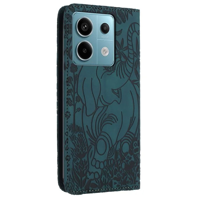 For Xiaomi Redmi Note 13 5G Leather Case Elephant Pattern Wallet Phone Cover