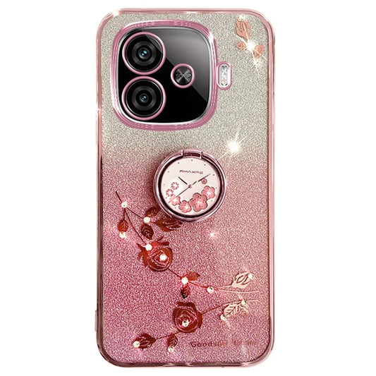 KADEM For vivo iQOO Z9 Turbo 5G Case Gradient Glitter TPU Kickstand Phone Cover